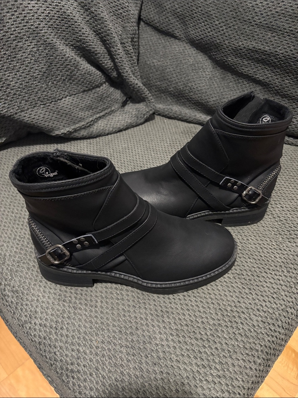 Black Ankle Boots with Buckle Detail